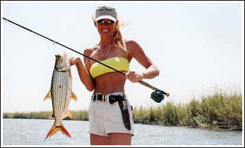 Cindy Garrison with Tiger Fish, Botswana Africa