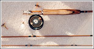 Ira Stutzman custom made "Zebra Wood" & Hexagraph fly rod with J.Austin Forbes reel