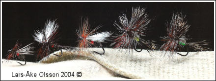 Wright's Royal, Royal Wulff, Royal Trude, Gul Humpy och Grn Humpy