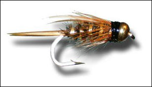 Nymph with gold bead head