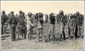 Teddy Roosevelt take good by to troops