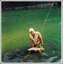 Mahseer taken on the fly