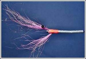 First step tying the Turbo Shrimp, photo by Bob Kenly